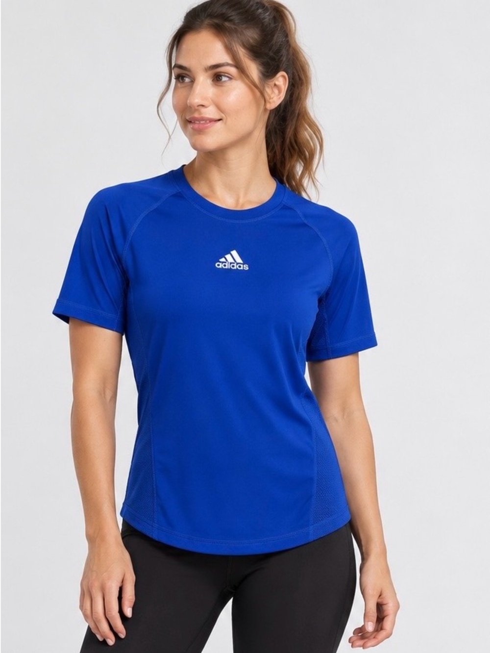 adidas royal Blue Stretchy Breathable Performance Top Size M